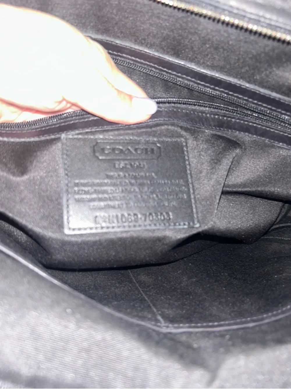 COACH Sleek Black Leather Briefcase Tote